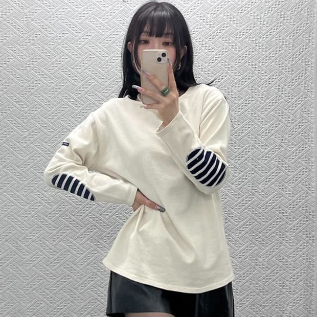 세인트 제임스 빈티지 캐주얼 키치 엘보패치 롱슬리브 95 C12664
