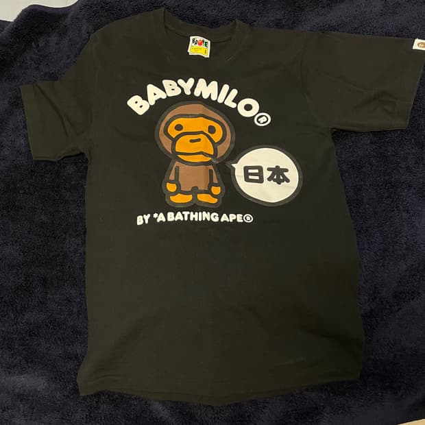 베이프 재팬 베이비 마일로 black 반팔