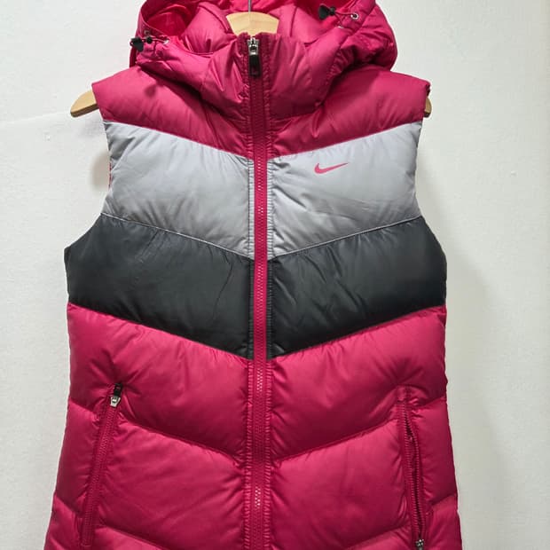 나이키 후드 패딩 조끼 핑크/회색/블랙 Y2K 펑크룩