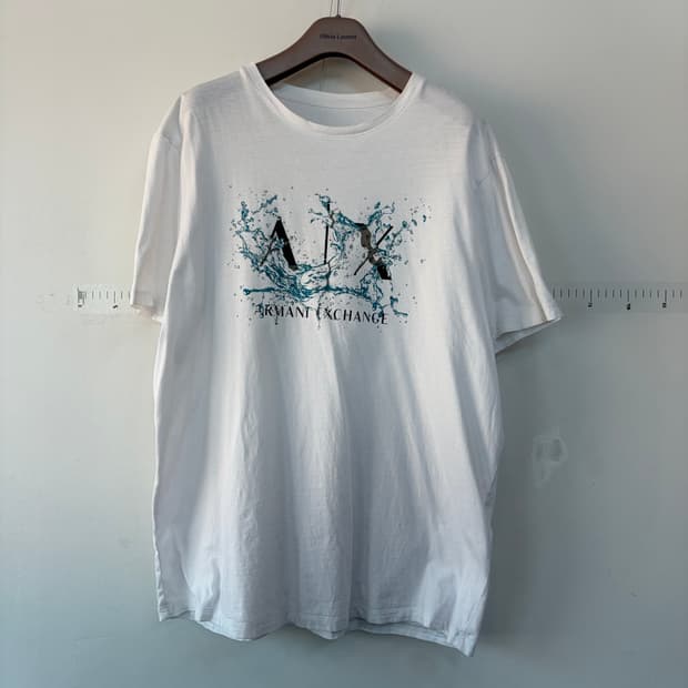 알마니 익스체인지 화이트 반팔 티셔츠