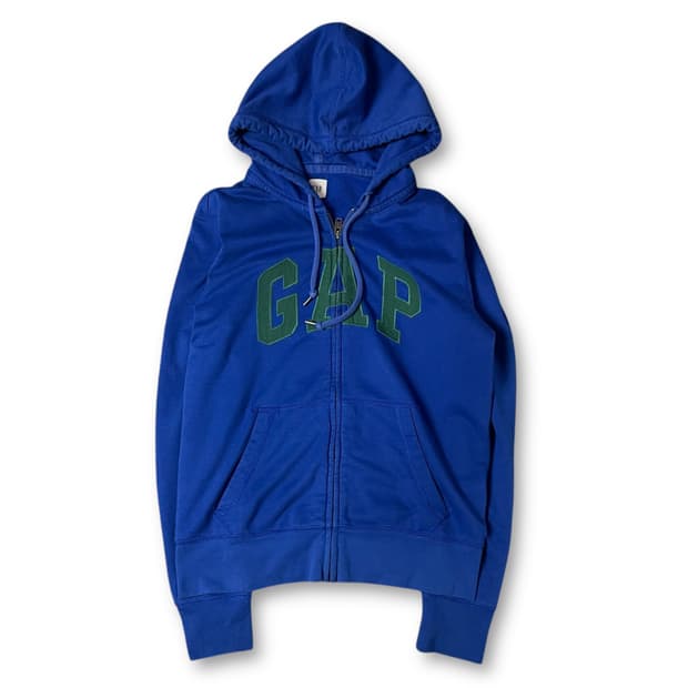 갭 그린로고 딥블루 약기모 후드 집업 M