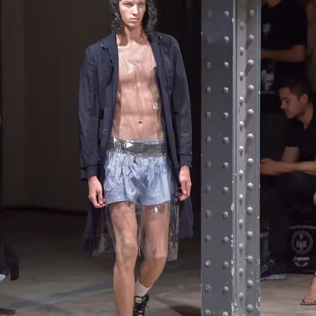 꼼데가르송 옴므플러스 17ss 축융 도킹 코트 M