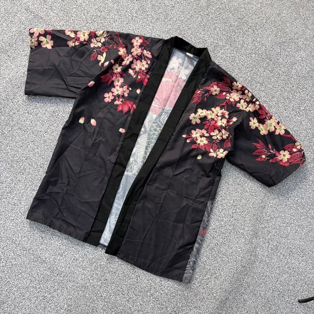 실측확인 벚꽃 잉어 일본 가디건 기모노 0423J