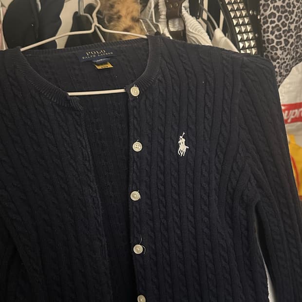 폴로 여성 네이비 가디건 