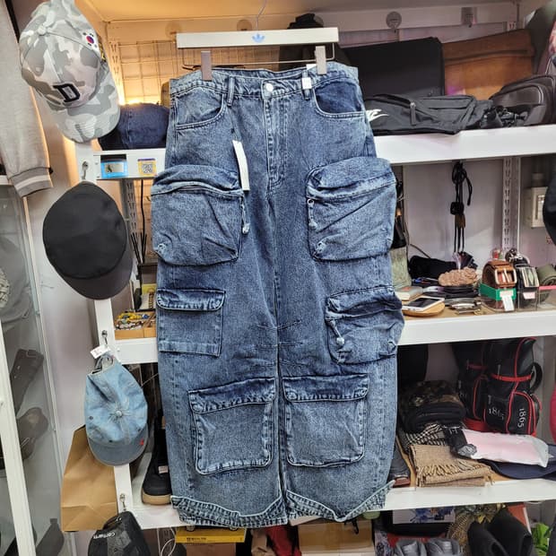 Zara 자라 데님 와이드 카고 팬츠 (미사용)