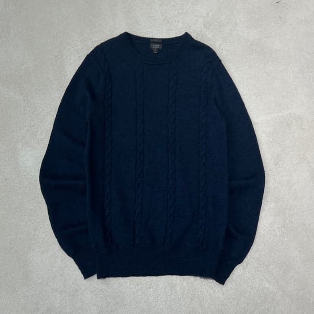 제이크루 엘보패치 꽈배기 울니트 s10233