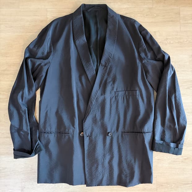 르메르 드라이실크 자켓 네이비