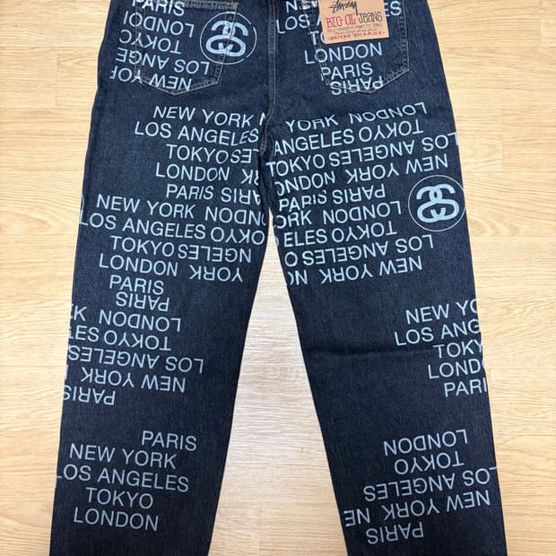 스투시 빅 올 진 시티 데님 블랙 36사이즈 새상품