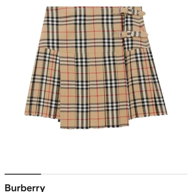 버버리 플리츠 체크 울 미니 킬트 uk6