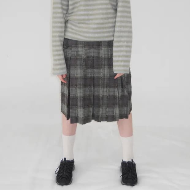 페스토 DAMAGE CHECK MIDI SKIRT TEA