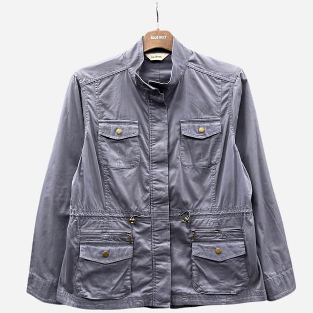 L.L Bean 사파리자켓 4포켓 드로우스트링 음각단추 디테일 블루