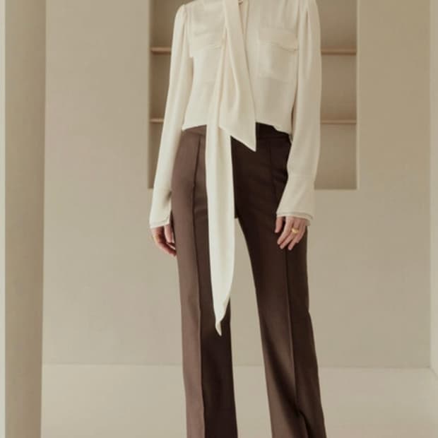 브라이드앤유 손예진 타이 블라우스 여성 블라우스