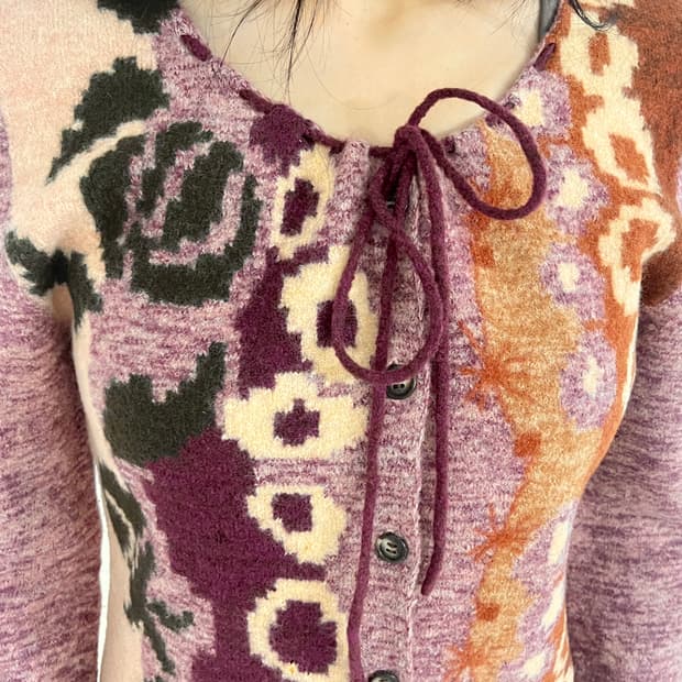 Tsumori chisato ethnic button knit top