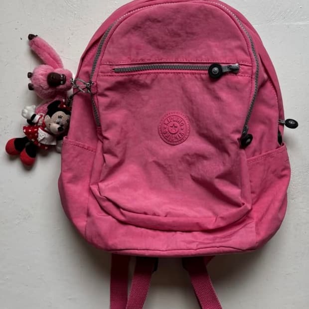 키플링 핑크 백팩 + 키링 인형 / 키플링 백팩 / 키플링 가방