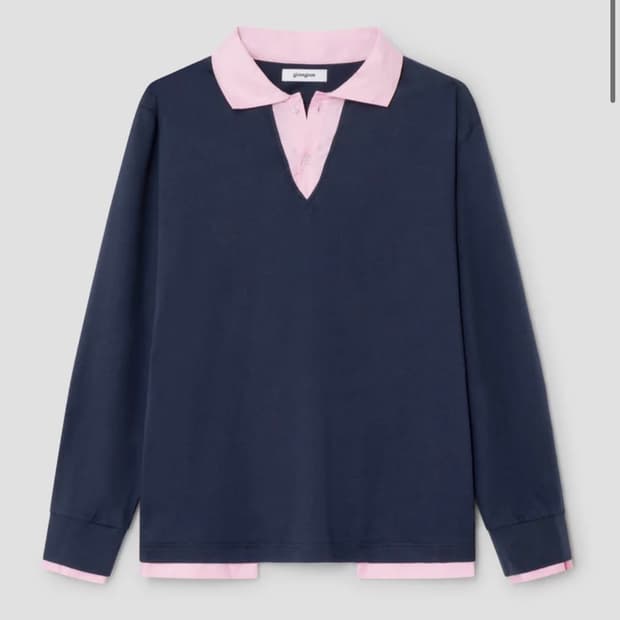 [S] 기마구아스 Luis 레이어드 폴로 셔츠 네이비 핑크