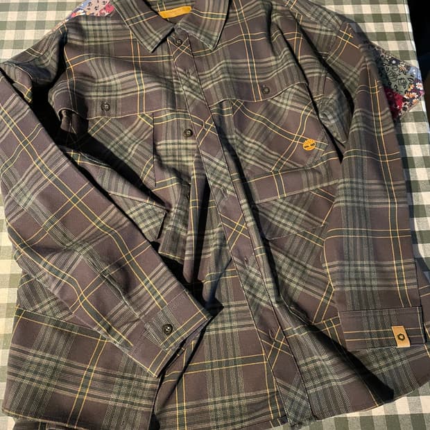 팀버랜드 유틸리티 포켓 체크셔츠