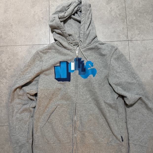  나이키 로고 스펠아웃 빈티지 스웻 후드 자켓 95size 