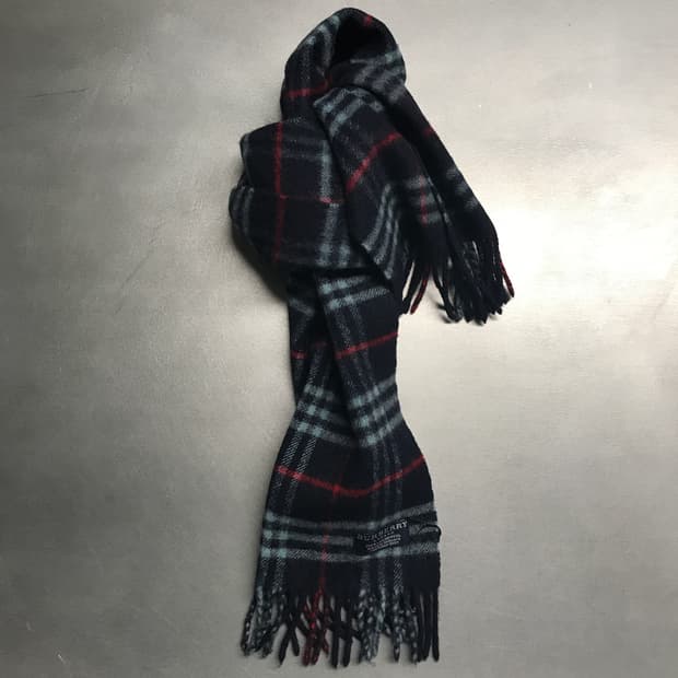 버버리 정품 램스울 머플러 네이비