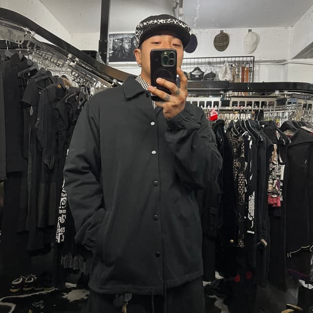 빈티지 패브릭 블랙 코치 자켓