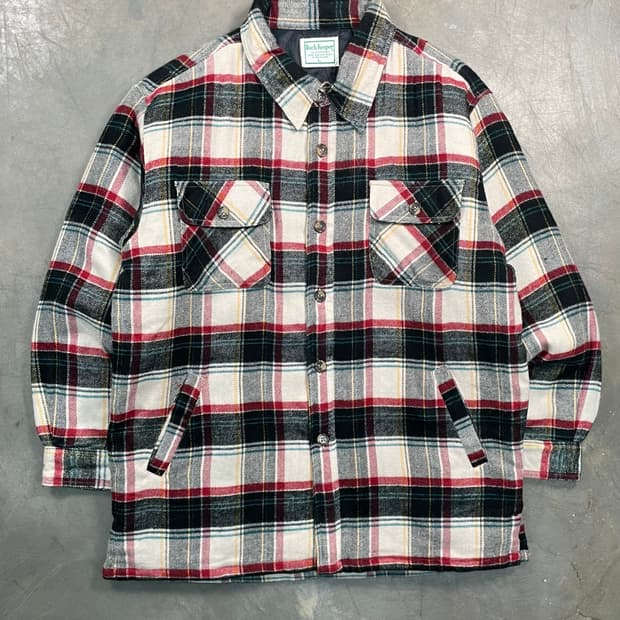 빈티지  플란넬 체크 셔츠 자켓
