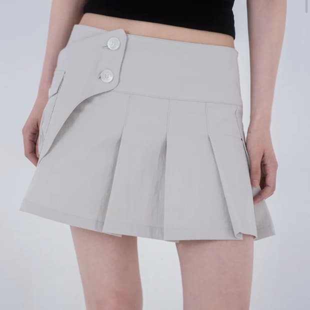 미세키서울 포켓 백 미니 스커트 라이트그레이
