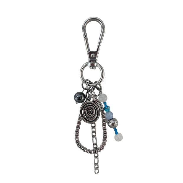Silver rose keyring