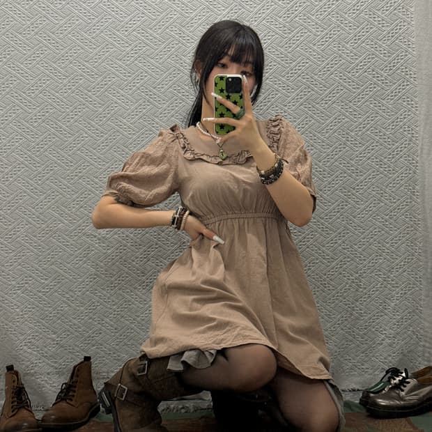 빈티지 모리 프로방스 레이스 퍼프 베이비돌 원피스 K0120