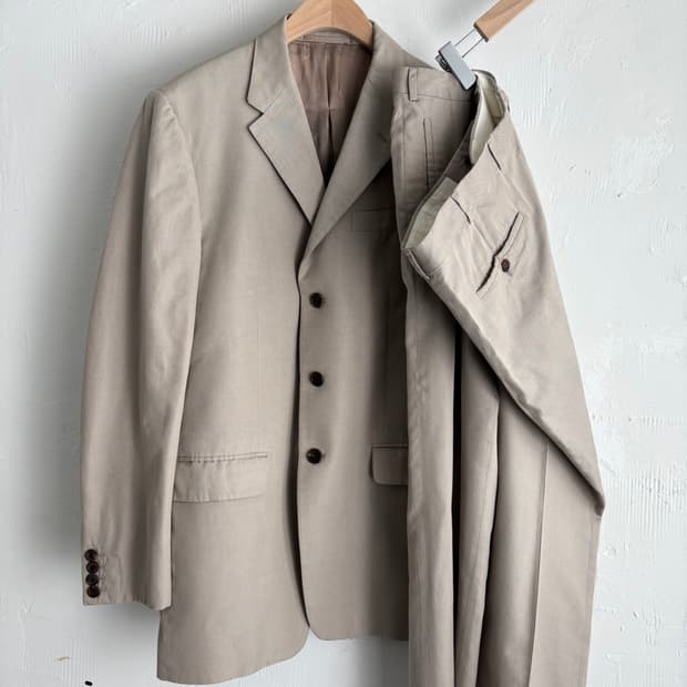 PRADA 프라다 라이트 베이지 싱글 코튼 블레이저 셋업