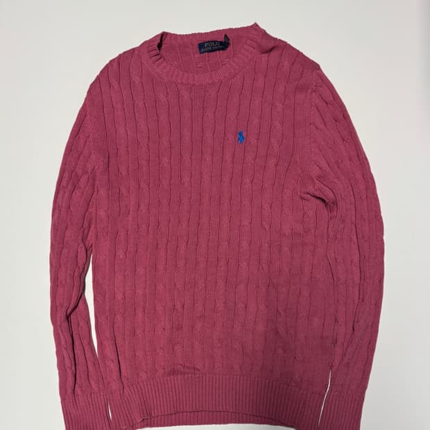 폴로 랄프로렌 신형 케이블 코튼 니트 L 핑크