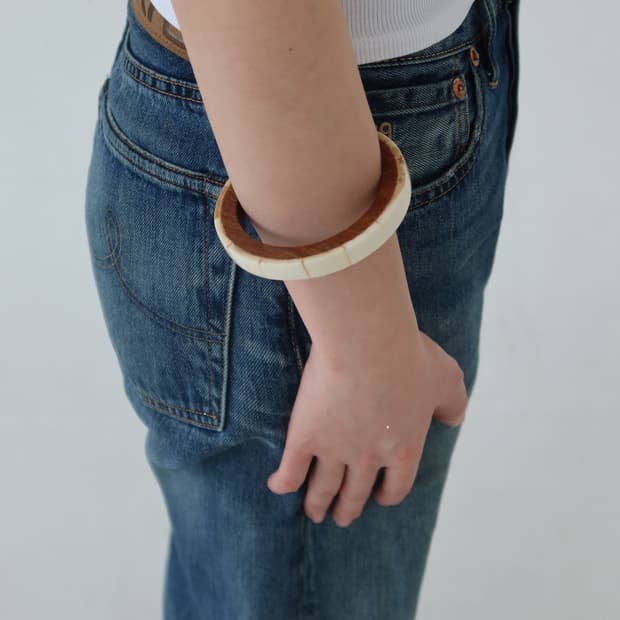 wood & bone bangle