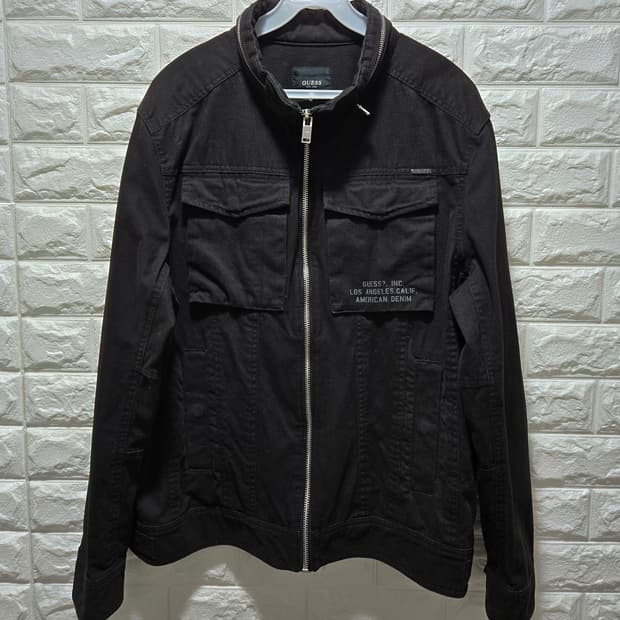 게스 블랙 코튼 헌팅 자켓 워크 자켓 105