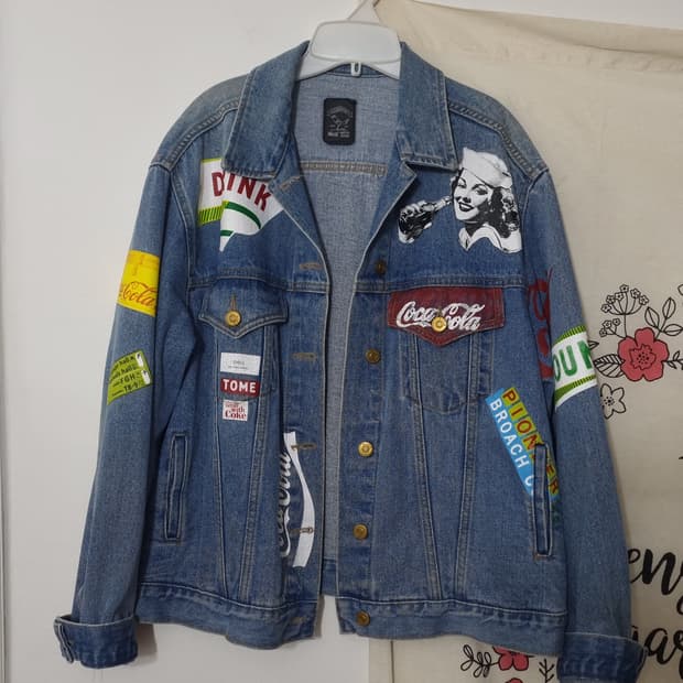 Mock Artist JEANS 패치 프린팅 청자켓F