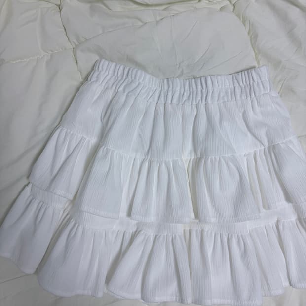 새상품 히메갸루 빈티지 캉캉스커트 코듀로이 화이트 치마바지