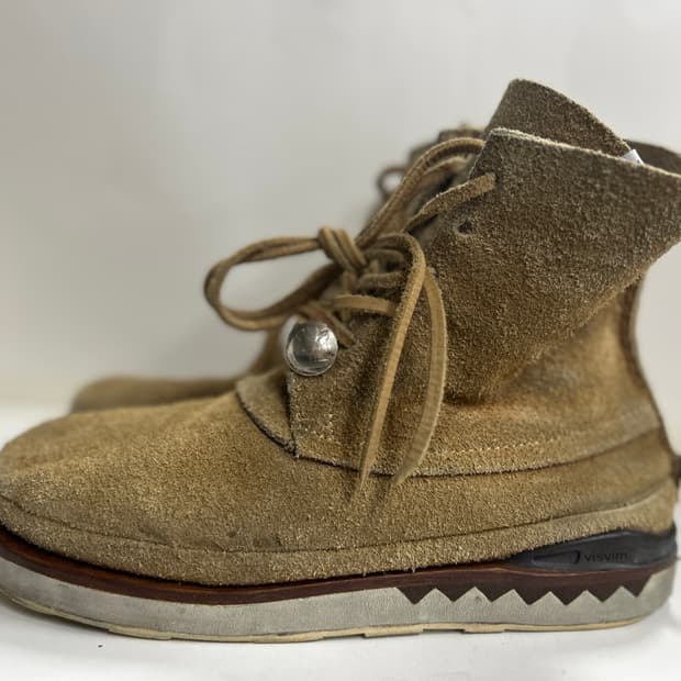 visvim 비즈빔 베이지 그리스목 지퍼 하이 부츠 275