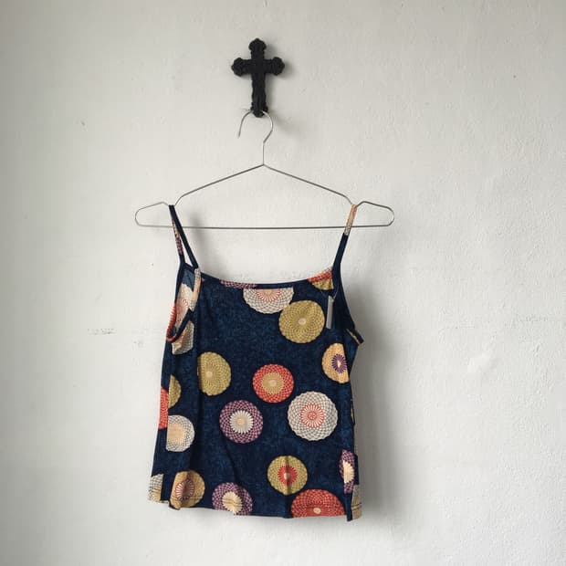 Oriental mood printing sleeveless