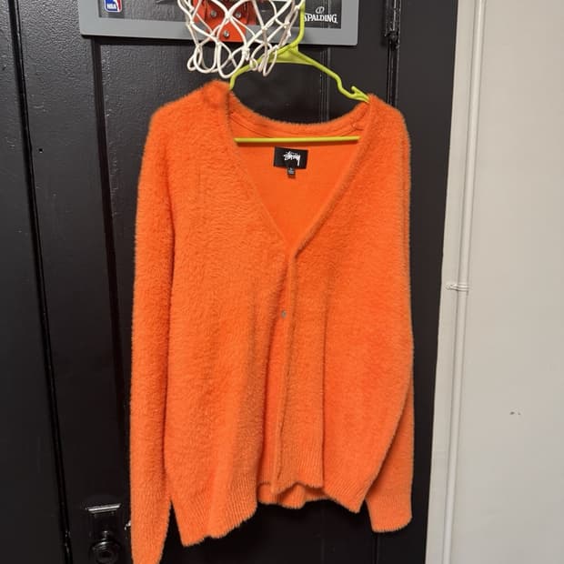 스투시 쉐기 가디건 오렌지