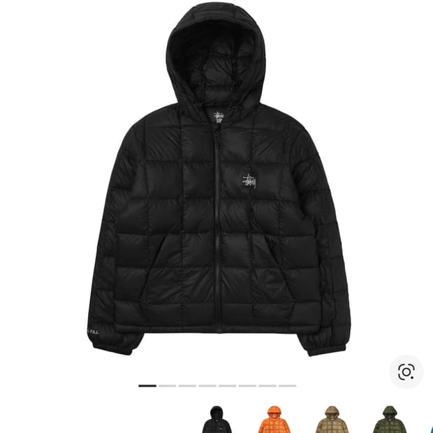 스투시 미드웨이트 후드 푸퍼 블랙 M