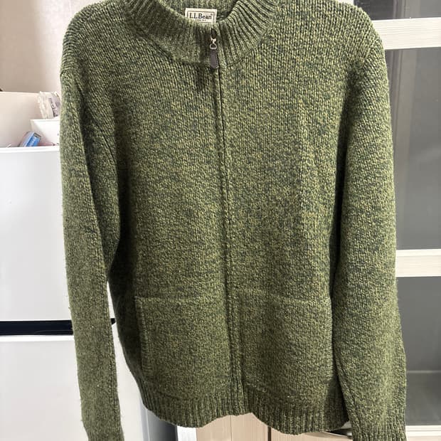 엘엘빈 램스울 니트 자켓 그린 xl