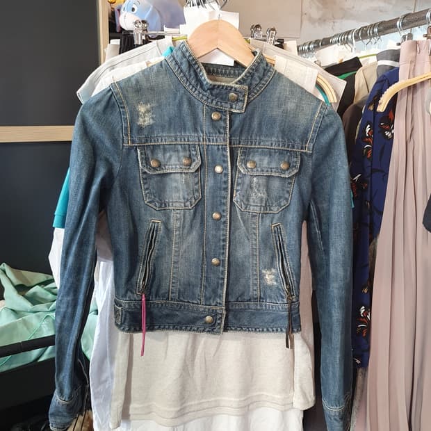 무배 VOV 데님 청자켓 빈티지 워싱 스타일 55사이즈