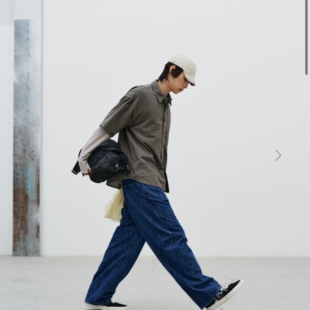 999휴머니티 ARCHIVE WIDE CURVED DENIM PANT