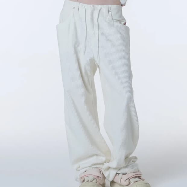 오디너리홀리데이 코듀로이 와이드 팬츠 [IVORY]