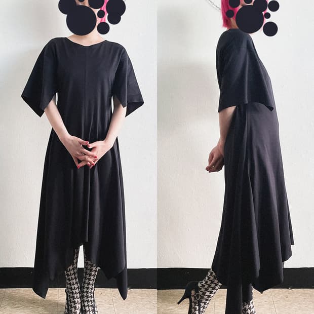 barbara alan asymmetric 드레이프 원피스