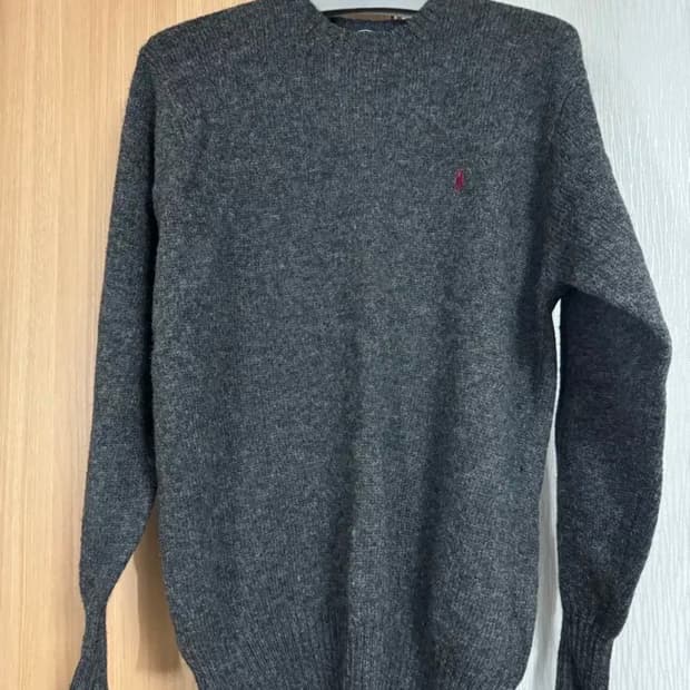 (빈티지) 폴로 라운드 니트 차콜