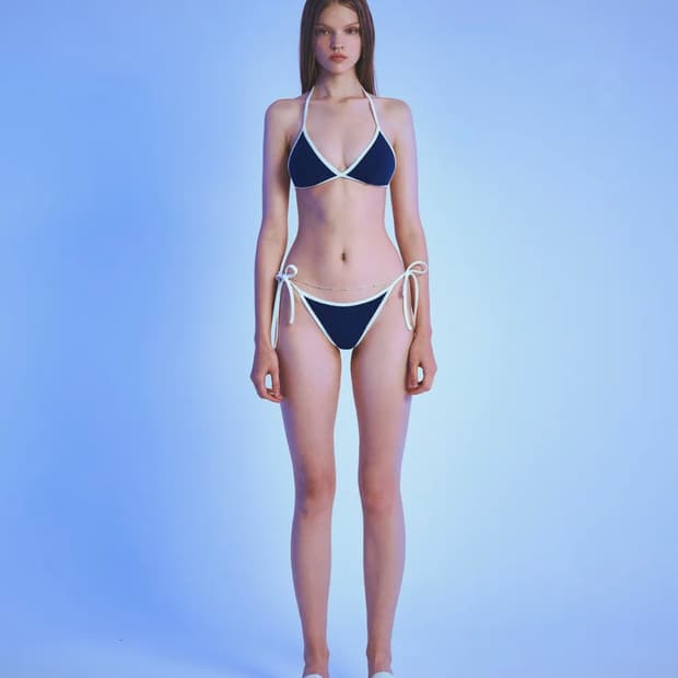 비나제이 트라이앵글 비키니 세트 네이비