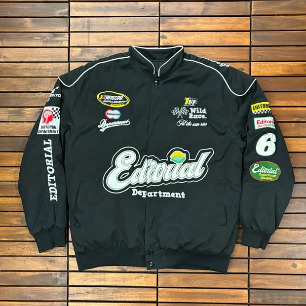 (XL) 빈티지 레이싱 블랙 점퍼