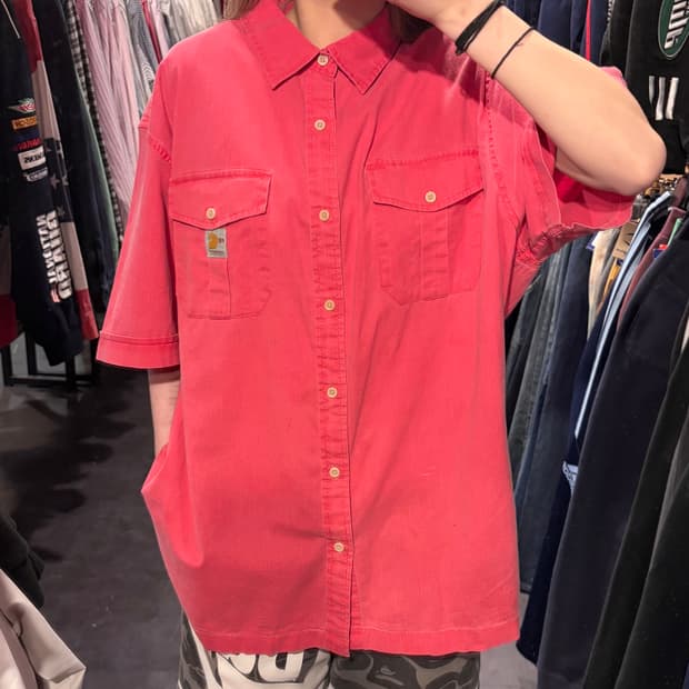 Carhartt 칼하트 반팔 셔츠 핑크
