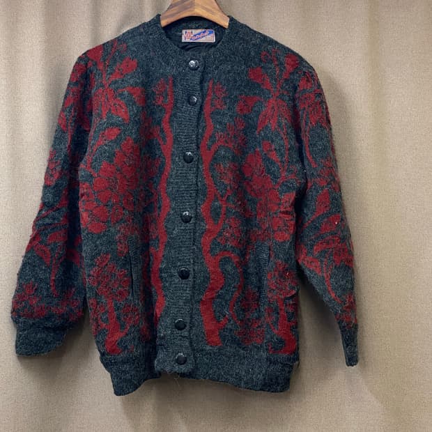 빈티지 헤비 니트 가디건 자켓