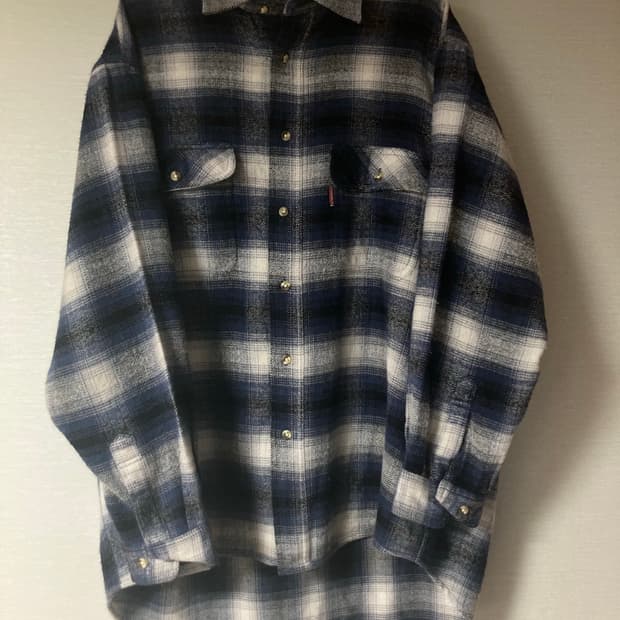 BONMARLEN 빈티지 플란넬 체크셔츠