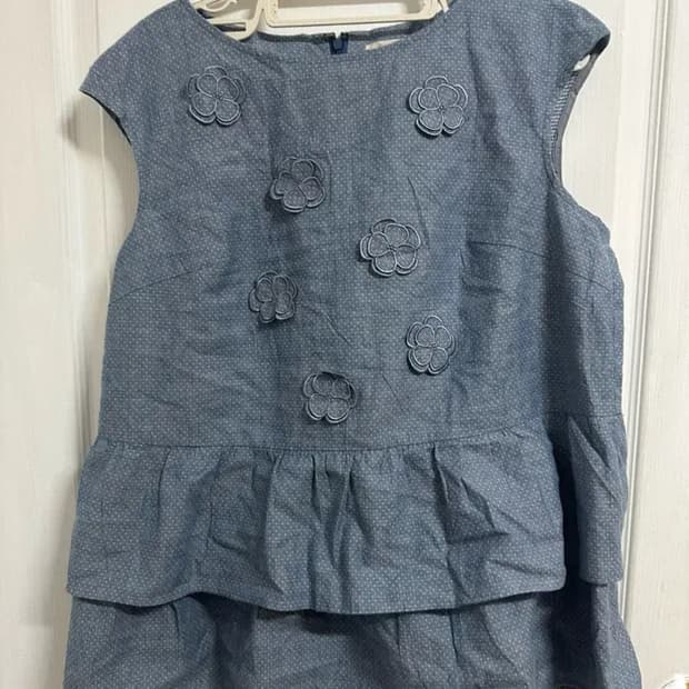 모리걸 도쿄걸 플라워 패치 도트블라우스