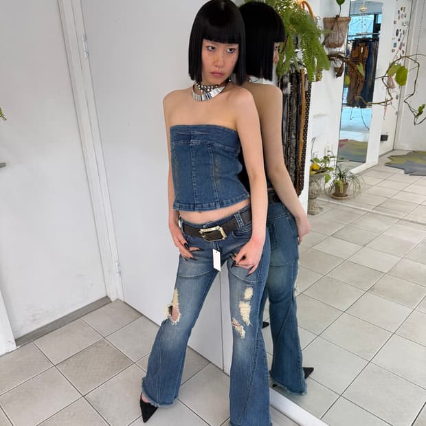 destroyed bootcut jeans